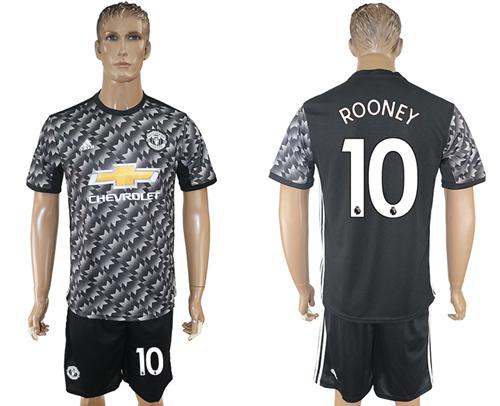 Manchester United #10 Rooney Black Soccer Club Jersey